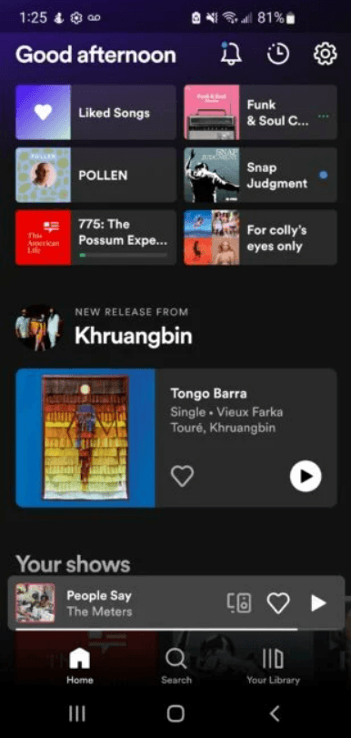 Open the Spotify app