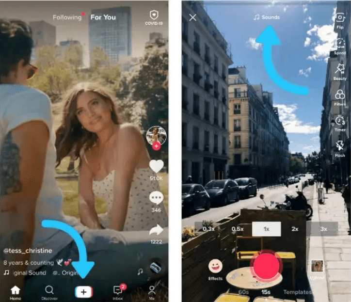 To begin, tap “+”