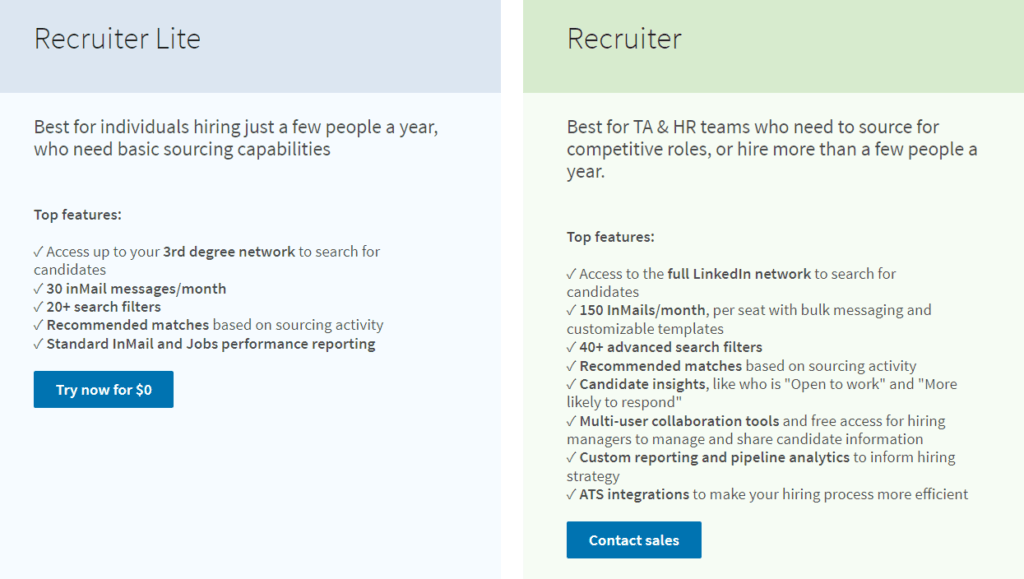 linkedin recruiter lite vs recruiter
